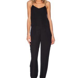 Theory Women's Black 100% Silk Jumpsuit Romper Stretch waist/ cuffs Size…